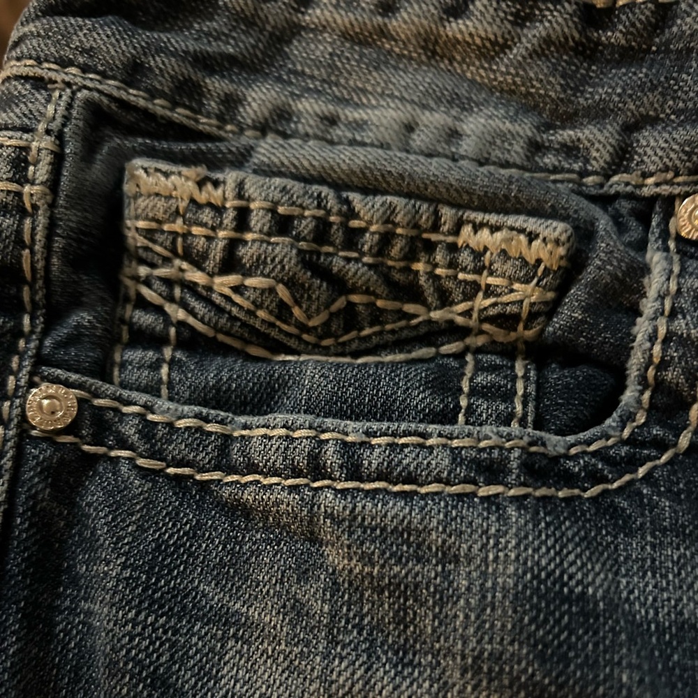 Rock & Roll Cowboy Jeans Mens 34 (34x34) Pistol Regular Straight Western Denim - Picture 5 of 8